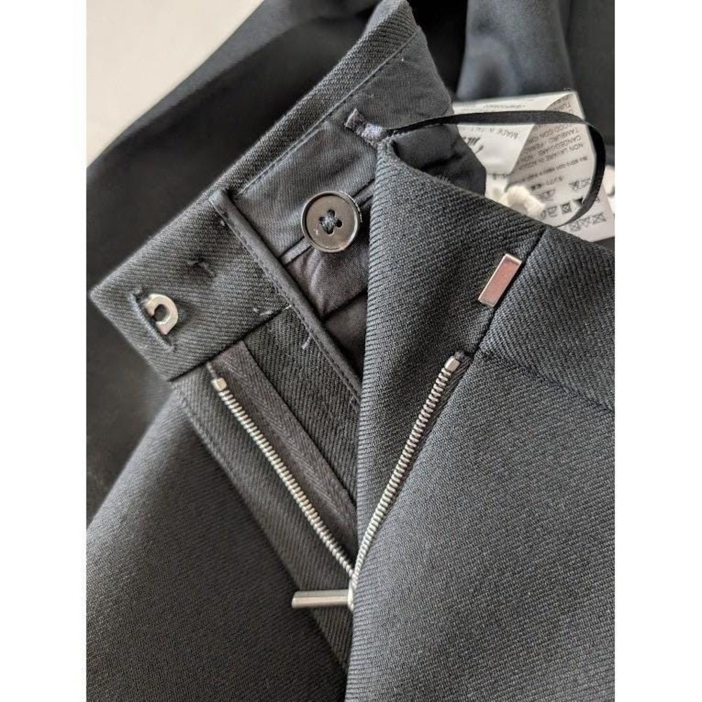 Jil Sander Black Wool Blend Wide Leg Trousers Side Button Detail Size 44 - Picture 15 of 15